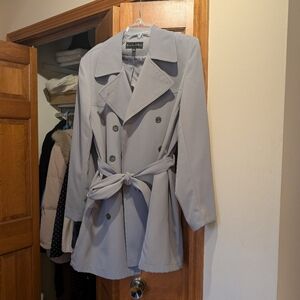 Gallery Light Blue-Gray Trench Coat